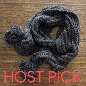 💕HOST PICK💕 Cable Knit Pom-Pom Scarf